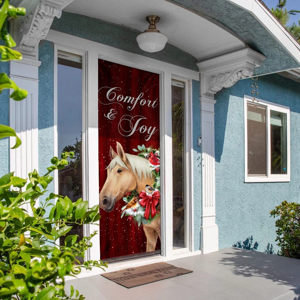 Horse Comfort And Joy Christmas Door Cover Christmas Outdoor Decoration Unique Gifts Doorcover 5 Horse Comfort And Joy Christmas Door Cover Christmas Outdoor Decoration Unique Gifts Doorcover 5