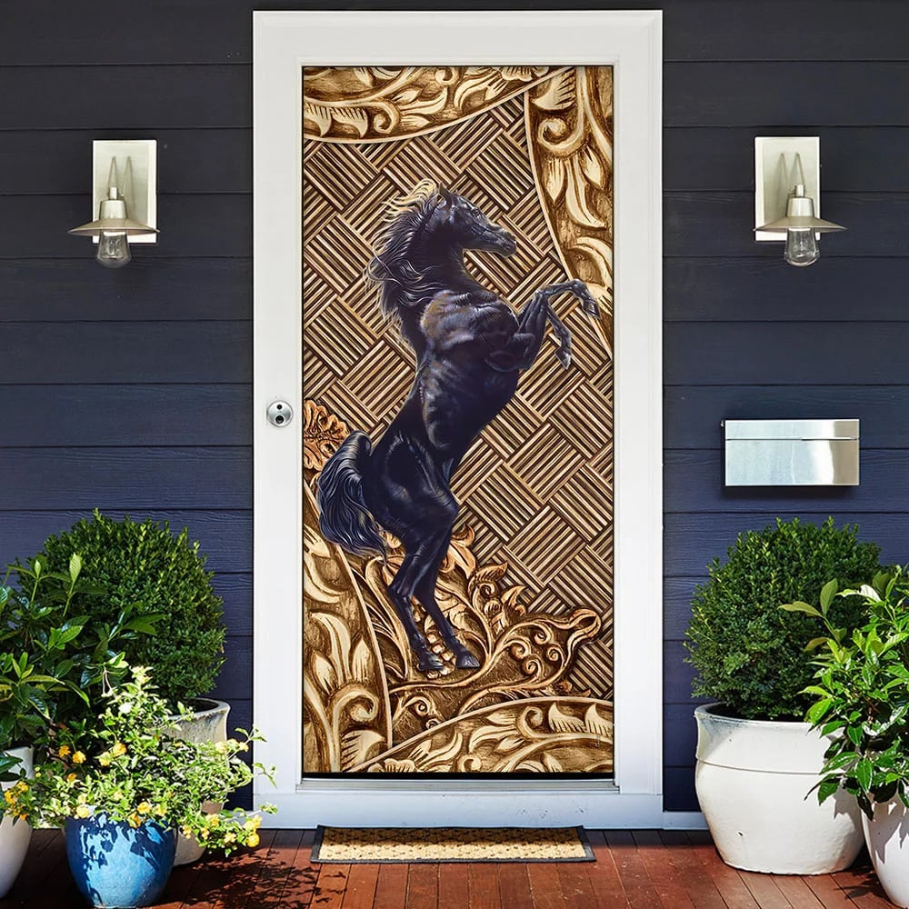 Horse Door Cover Unique Gifts Doorcover Christmas Gift For Friends 2 Horse Door Cover Unique Gifts Doorcover Christmas Gift For Friends 2