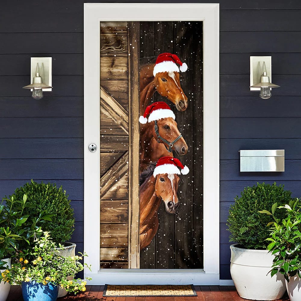 Horses Door Cover Unique Gifts Doorcover Christmas Gift For Friends 2 Horses Door Cover Unique Gifts Doorcover Christmas Gift For Friends 2