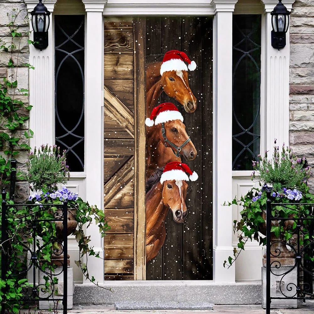 Horses Door Cover Unique Gifts Doorcover Christmas Gift For Friends 3 Horses Door Cover Unique Gifts Doorcover Christmas Gift For Friends 3