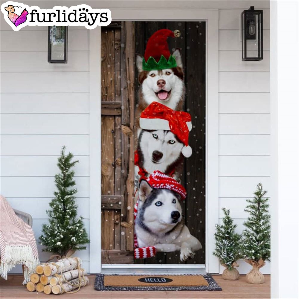 Husky Christmas Door Cover Xmas Gifts For Pet Lovers Christmas Gift For Friends Husky Christmas Door Cover Xmas Gifts For Pet Lovers Christmas Gift For Friends