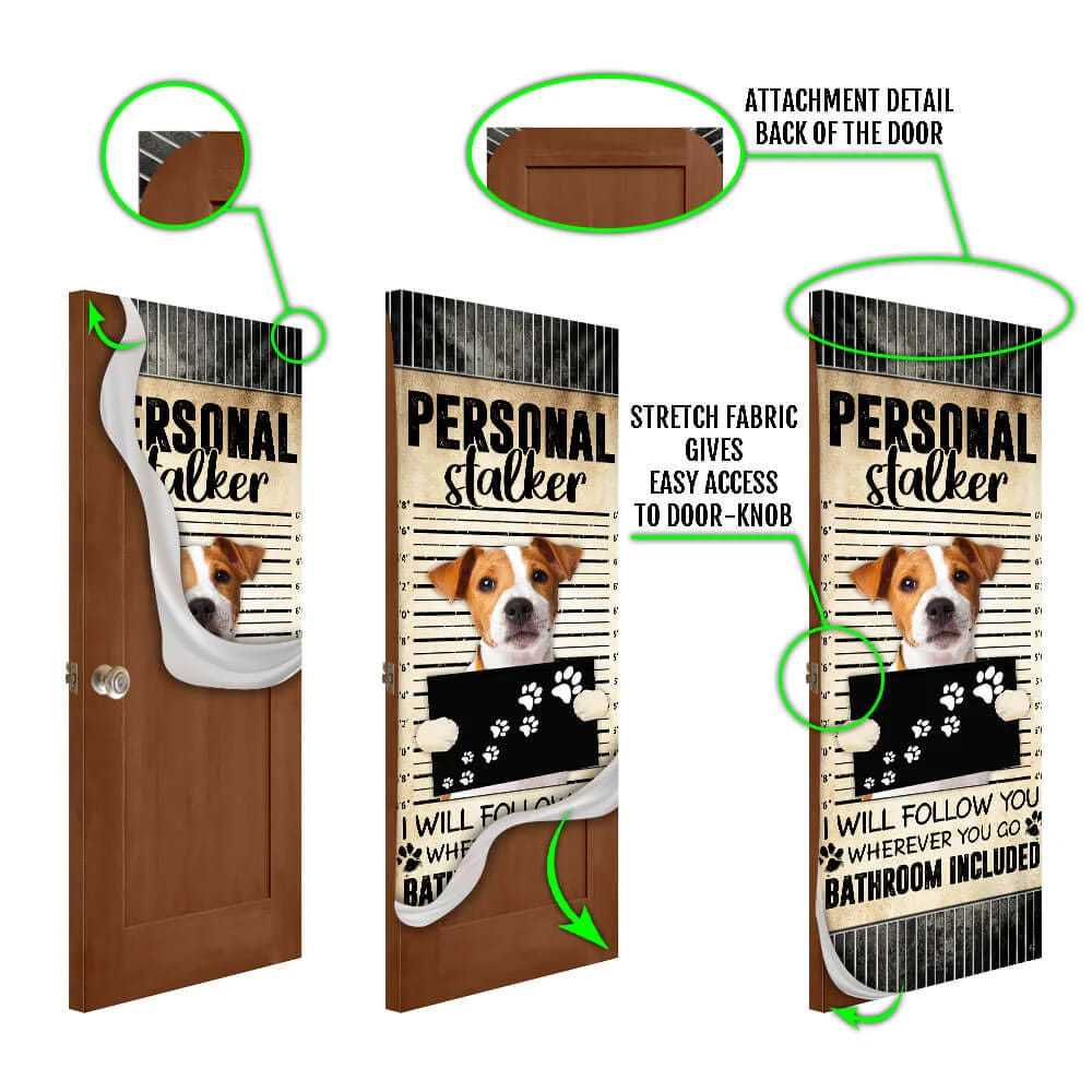 Jack Russell Terrier I Will Follow You Wherever You Go Bathroom Included Door Cover Gifts For Dog Lovers 5