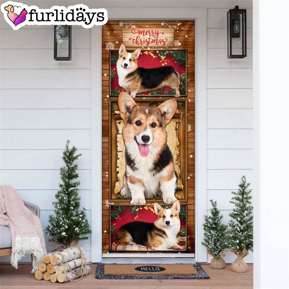 Merry Christmas. Corgi Christmas Door Cover Xmas Gifts For Pet Lovers Christmas Gift For Friends Merry Christmas. Corgi Christmas Door Cover Xmas Gifts For Pet Lovers Christmas Gift For Friends