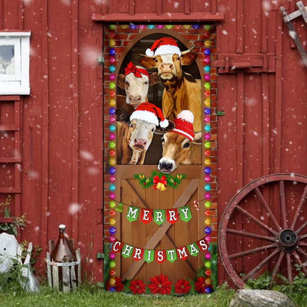 Merry Christmas Door Cover Cow Cattle Door Cover Unique Gifts Doorcover 4 Merry Christmas Door Cover Cow Cattle Door Cover Unique Gifts Doorcover 4