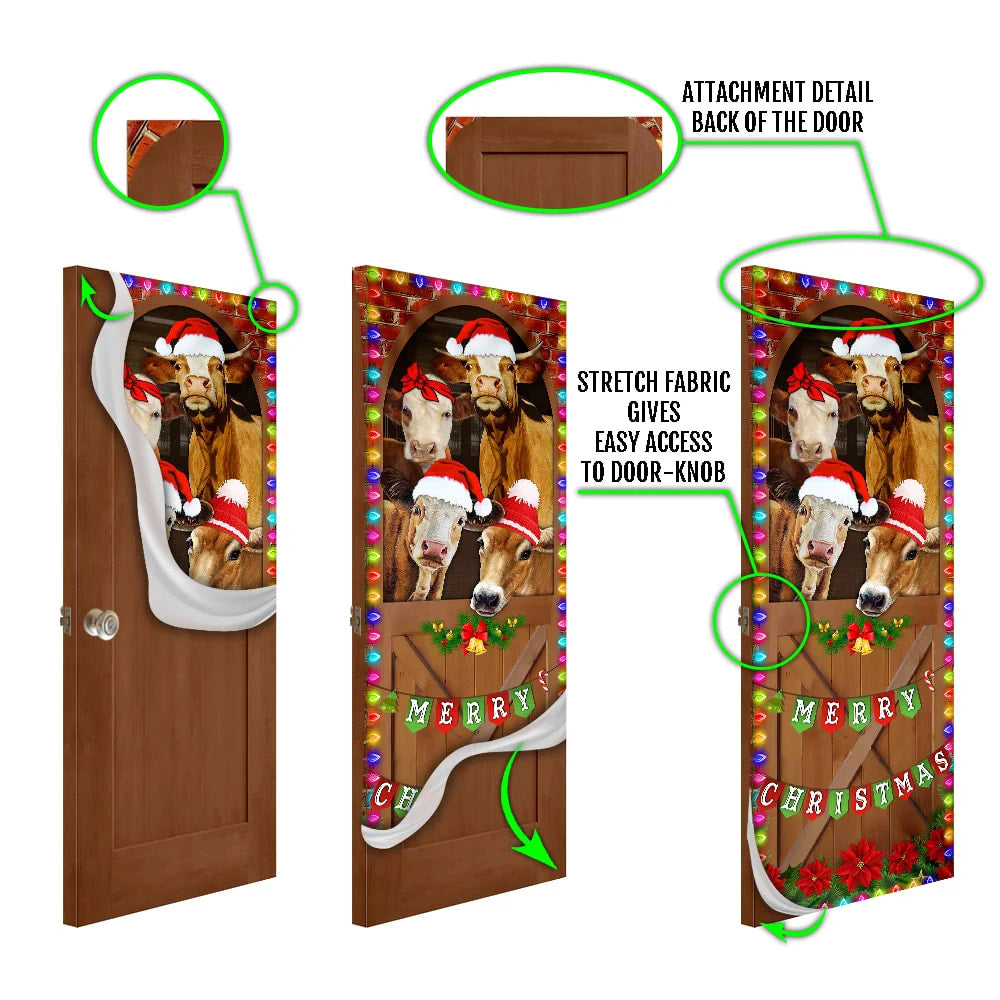 Merry Christmas Door Cover Cow Cattle Door Cover Unique Gifts Doorcover 5 Merry Christmas Door Cover Cow Cattle Door Cover Unique Gifts Doorcover 5