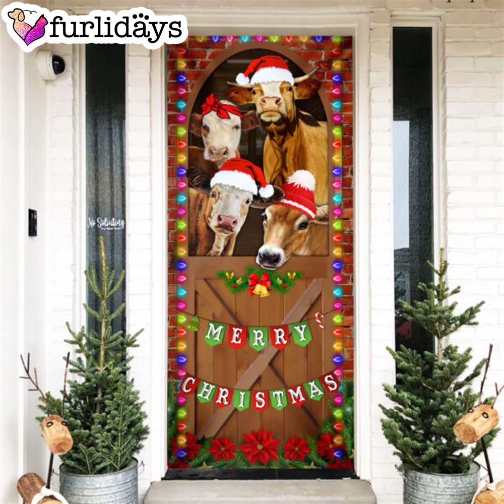 Merry Christmas Door Cover Cow Cattle Door Cover Unique Gifts Doorcover 6 Merry Christmas Door Cover Cow Cattle Door Cover Unique Gifts Doorcover 6