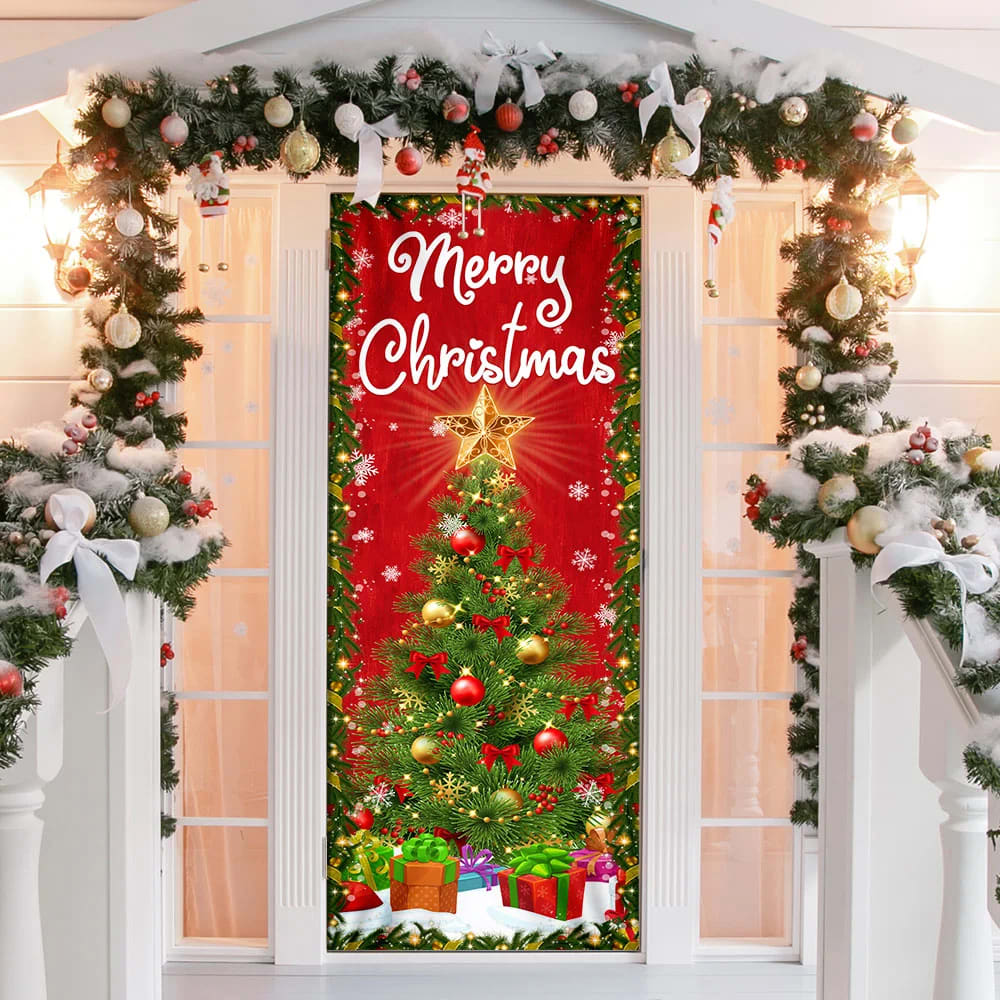 Merry Christmas Door Cover Christmas Tree Decor Unique Gifts Doorcover 1 Merry Christmas Door Cover Christmas Tree Decor Unique Gifts Doorcover 1