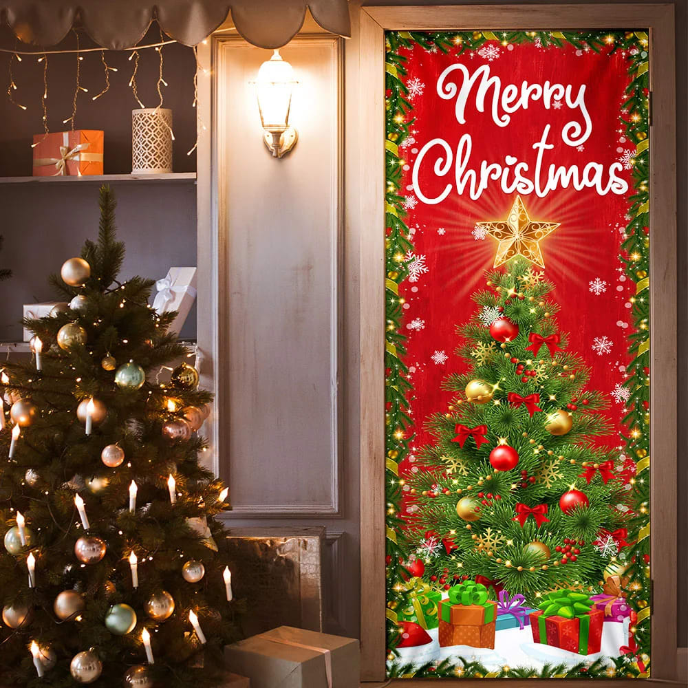 Merry Christmas Door Cover Christmas Tree Decor Unique Gifts Doorcover 2 Merry Christmas Door Cover Christmas Tree Decor Unique Gifts Doorcover 2