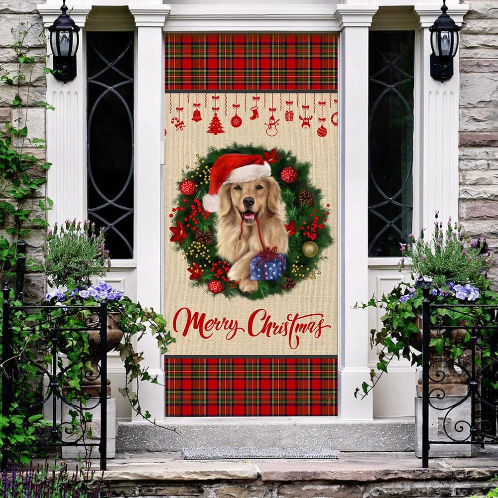 Merry Christmas Golden Retriever Door Cover Xmas Outdoor Decoration Gifts For Dog Lovers 3 Merry Christmas Golden Retriever Door Cover Xmas Outdoor Decoration Gifts For Dog Lovers 3