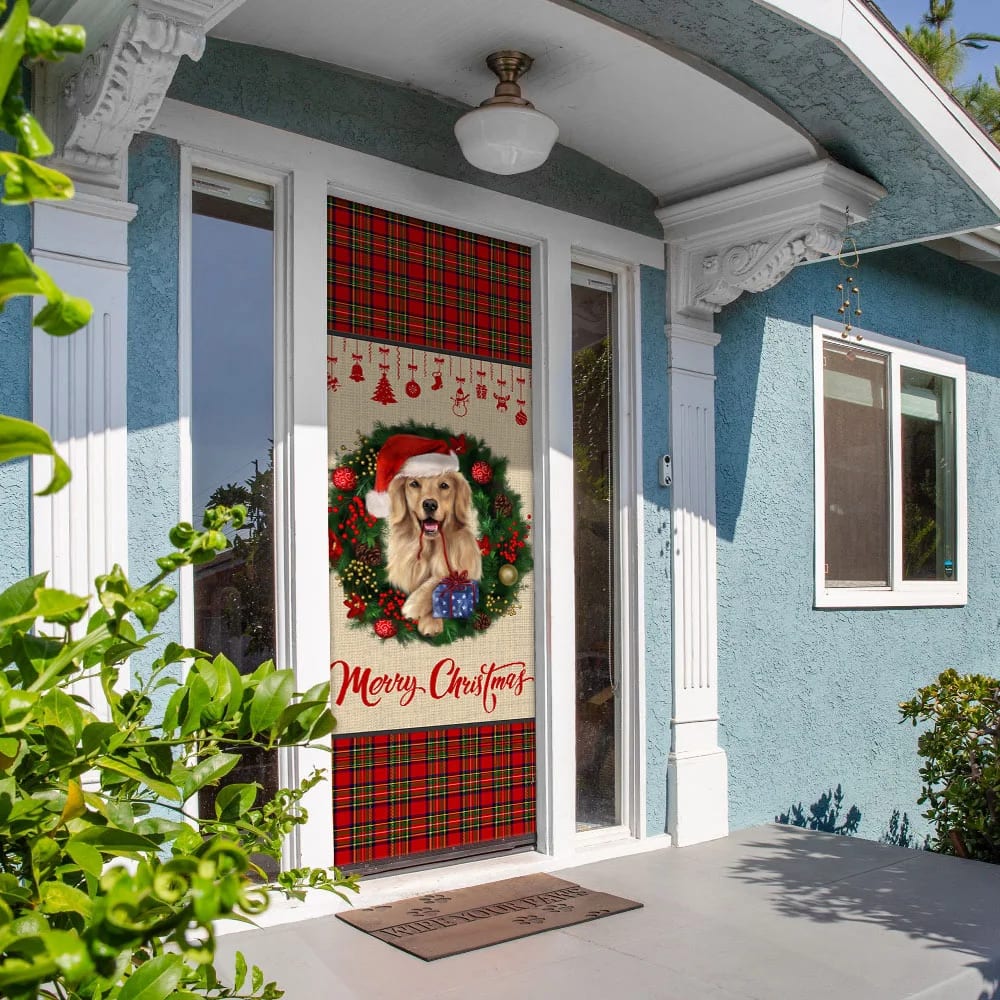 Merry Christmas Golden Retriever Door Cover Xmas Outdoor Decoration Gifts For Dog Lovers 5 Merry Christmas Golden Retriever Door Cover Xmas Outdoor Decoration Gifts For Dog Lovers 5
