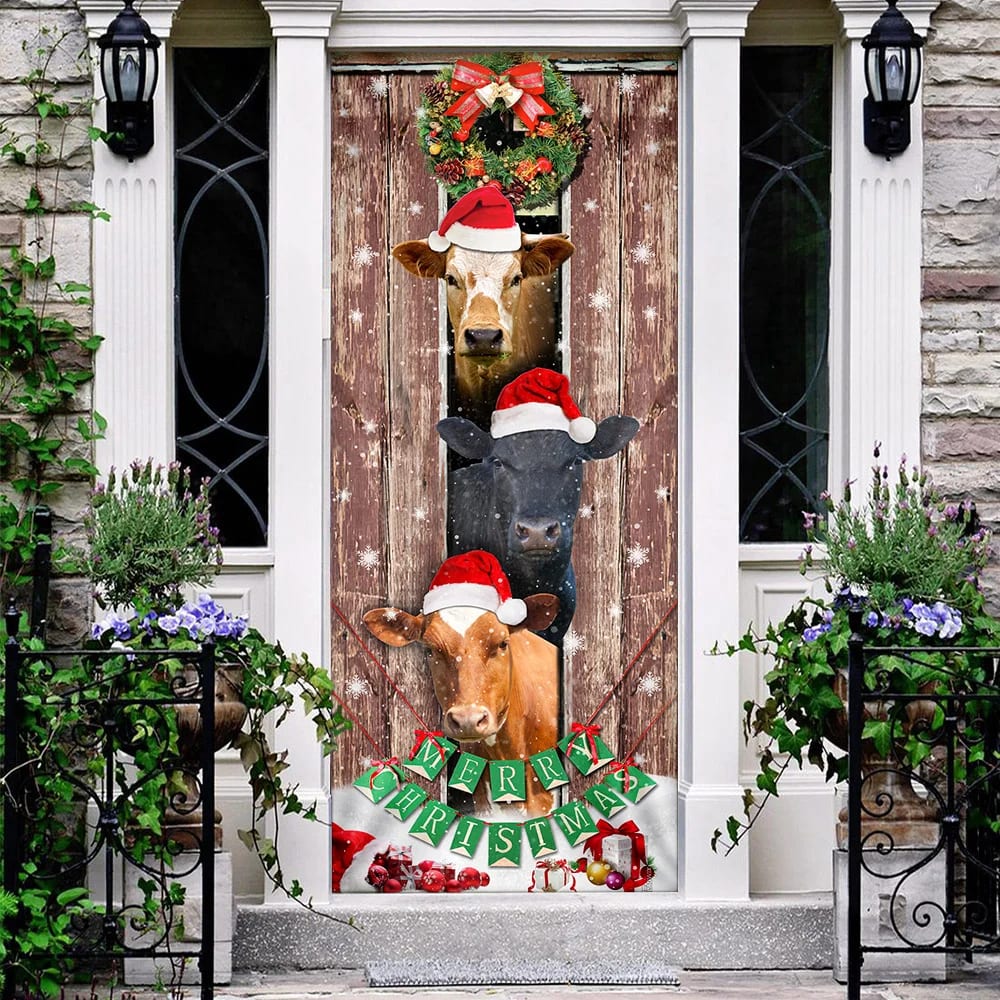 Moo Ry Christmas Cow Door Cover Unique Gifts Doorcover Holiday Decor 3 Moo Ry Christmas Cow Door Cover Unique Gifts Doorcover Holiday Decor 3