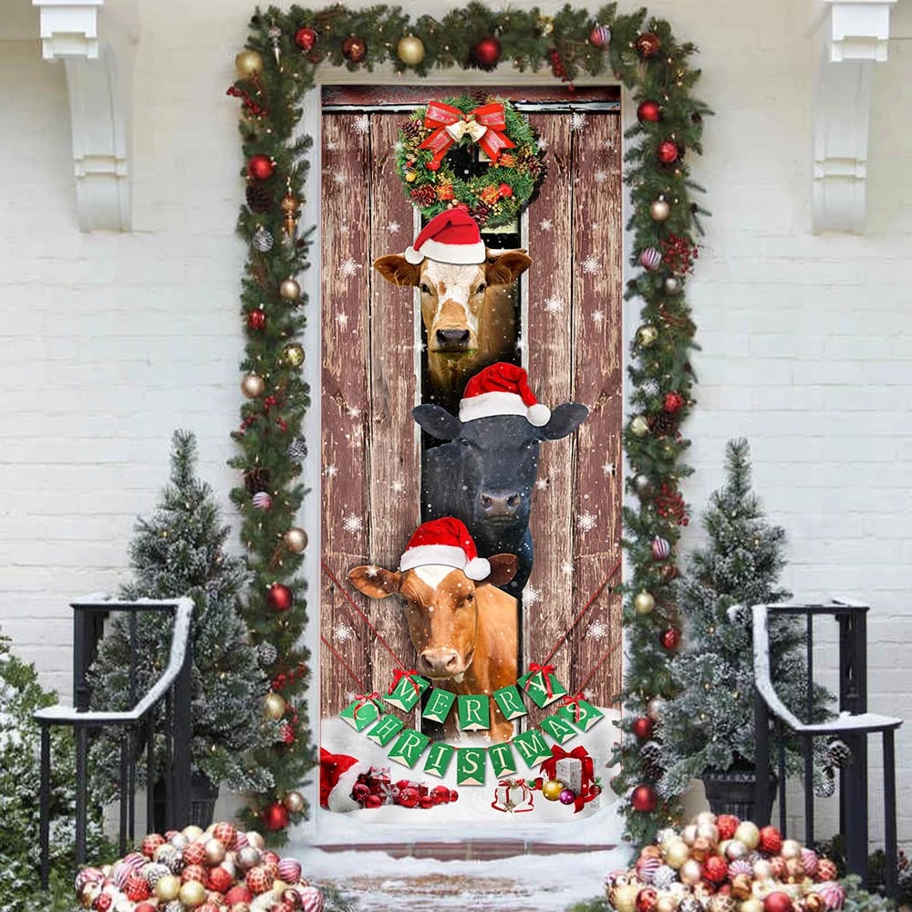 Moo Ry Christmas Cow Door Cover Unique Gifts Doorcover Holiday Decor 4 Moo Ry Christmas Cow Door Cover Unique Gifts Doorcover Holiday Decor 4
