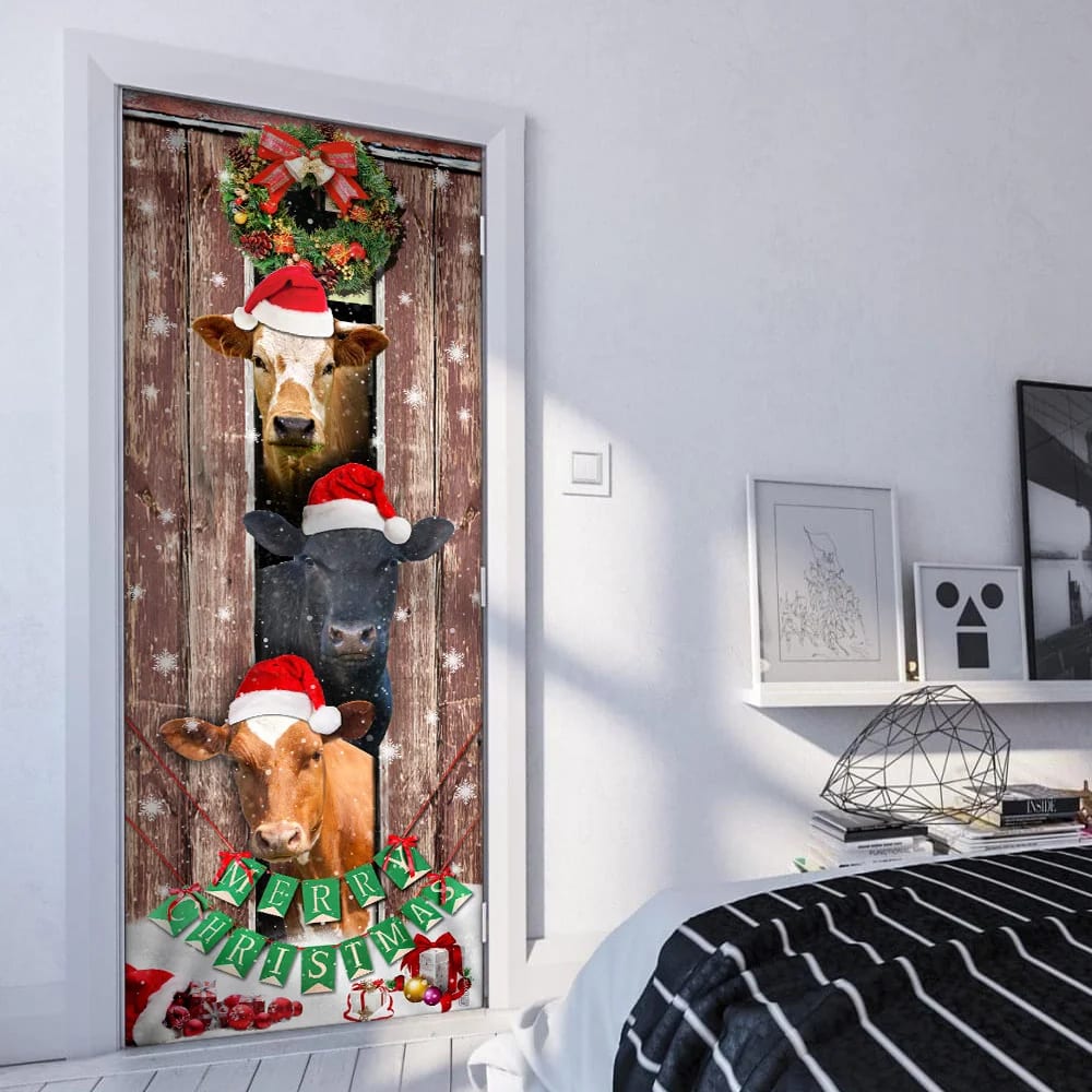 Moo Ry Christmas Cow Door Cover Unique Gifts Doorcover Holiday Decor 5 Moo Ry Christmas Cow Door Cover Unique Gifts Doorcover Holiday Decor 5