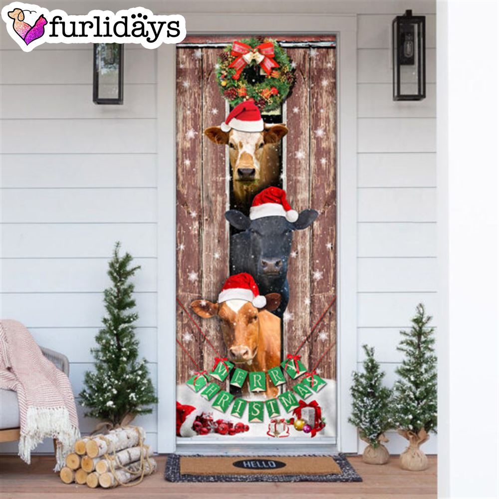 Moo Ry Christmas Cow Door Cover Unique Gifts Doorcover Holiday Decor 6 Moo Ry Christmas Cow Door Cover Unique Gifts Doorcover Holiday Decor 6