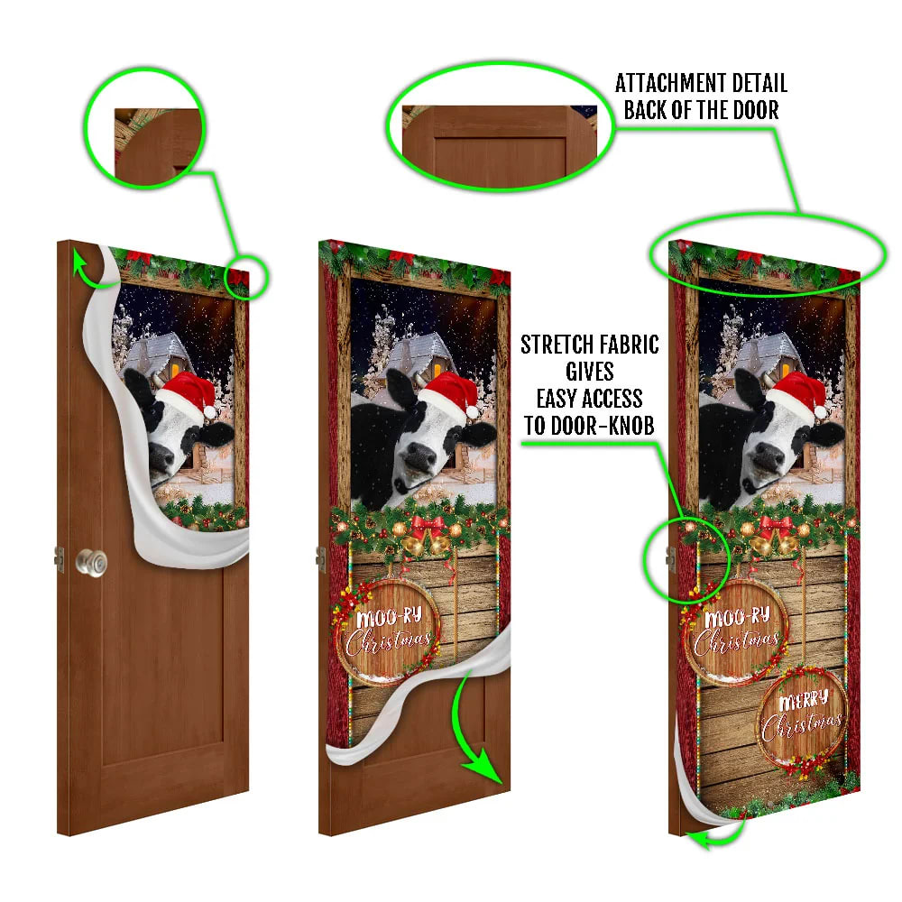 Moory Christmas Cow Door Cover Unique Gifts Doorcover Holiday Decor 5 Moory Christmas Cow Door Cover Unique Gifts Doorcover Holiday Decor 5