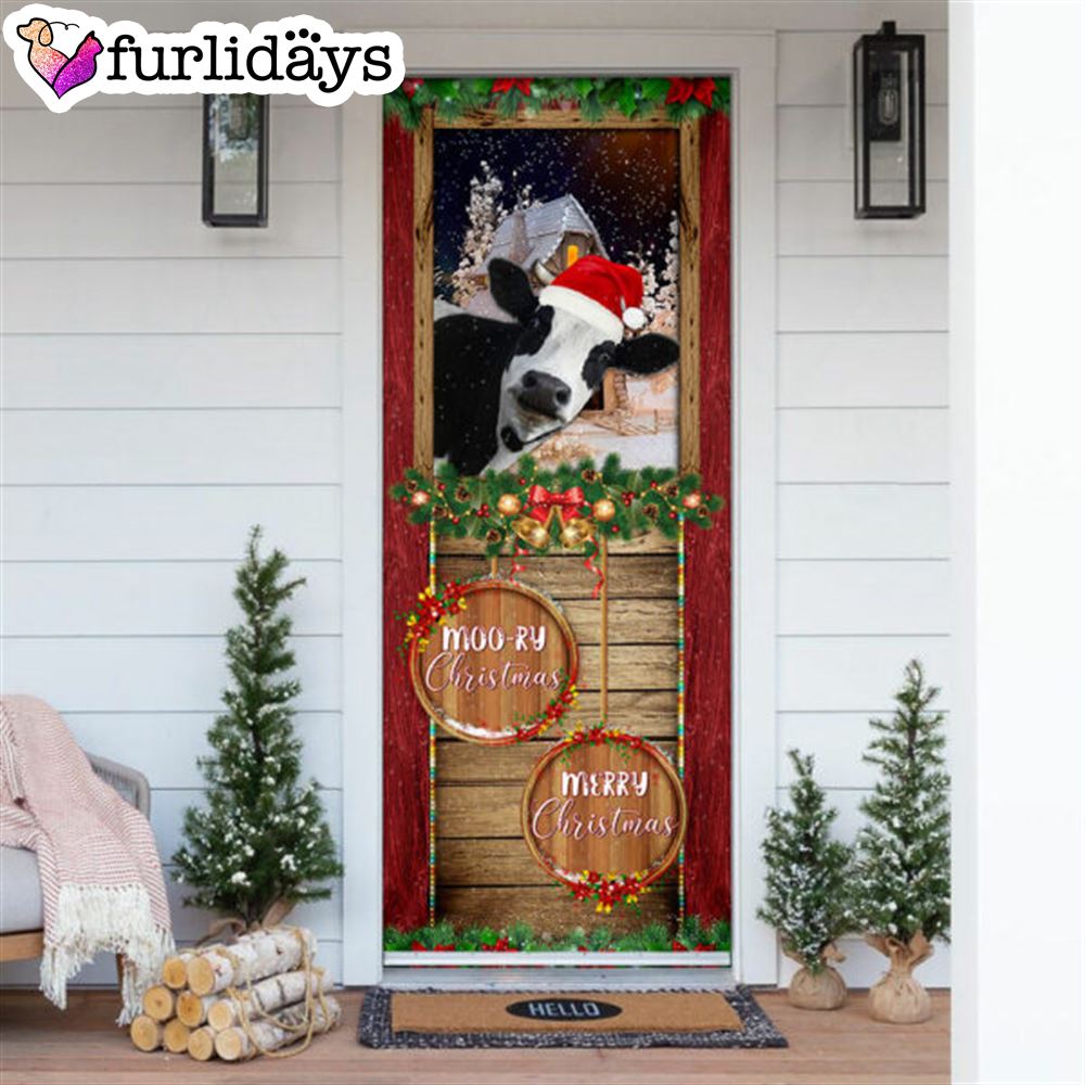 Moory Christmas Cow Door Cover Unique Gifts Doorcover Holiday Decor 6 Moory Christmas Cow Door Cover Unique Gifts Doorcover Holiday Decor 6