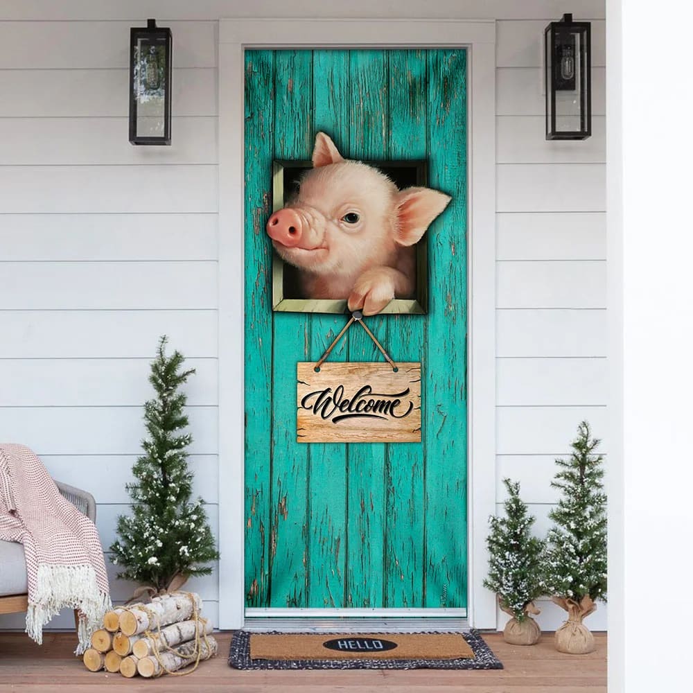 Pig Welcome Door Cover Unique Gifts Doorcover Christmas Gift For Friends 1 Pig Welcome Door Cover Unique Gifts Doorcover Christmas Gift For Friends 1