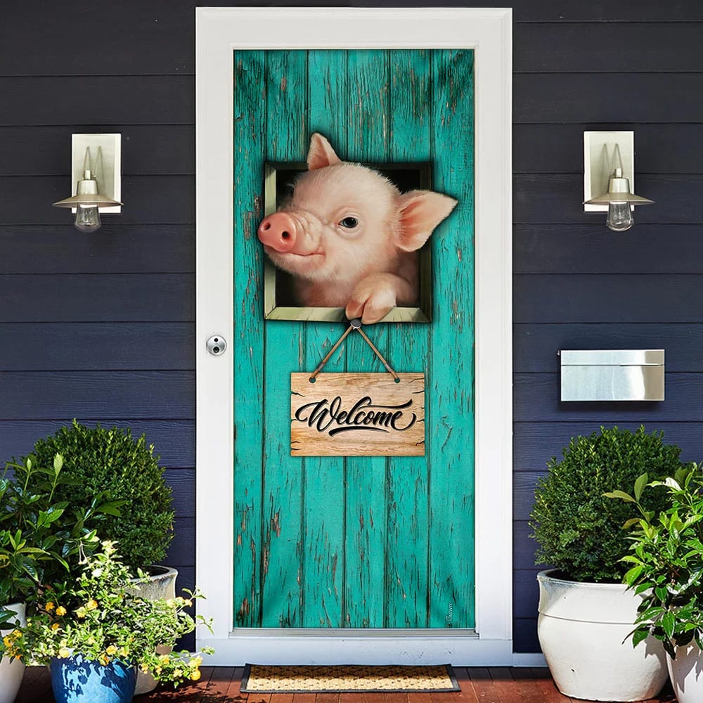 Pig Welcome Door Cover Unique Gifts Doorcover Christmas Gift For Friends 2 Pig Welcome Door Cover Unique Gifts Doorcover Christmas Gift For Friends 2