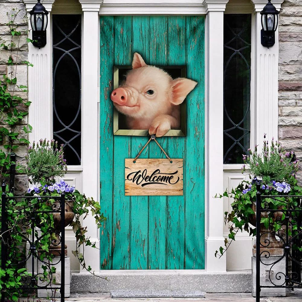 Pig Welcome Door Cover Unique Gifts Doorcover Christmas Gift For Friends 3 Pig Welcome Door Cover Unique Gifts Doorcover Christmas Gift For Friends 3