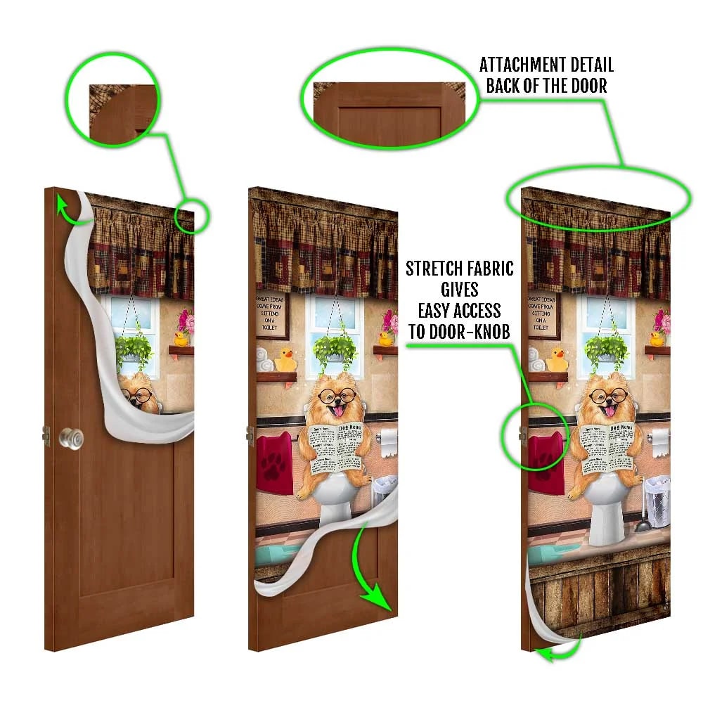 Pomeranian Puppy Sitting On A Toilet Door Cover Xmas Outdoor Decoration Gifts For Dog Lovers 4 Pomeranian Puppy Sitting On A Toilet Door Cover Xmas Outdoor Decoration Gifts For Dog Lovers 4