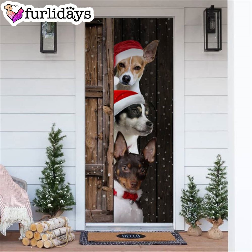 Rat Terrier Christmas Door Cover Xmas Gifts For Pet Lovers Christmas Gift For Friends Rat Terrier Christmas Door Cover Xmas Gifts For Pet Lovers Christmas Gift For Friends