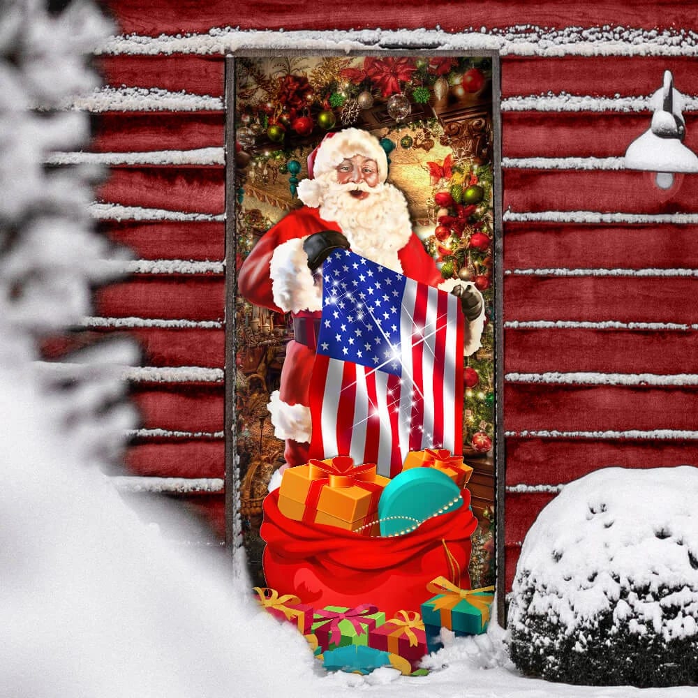 Santa Laughing Door Cover American Christmas Door Cover Unique Gifts Doorcover 5