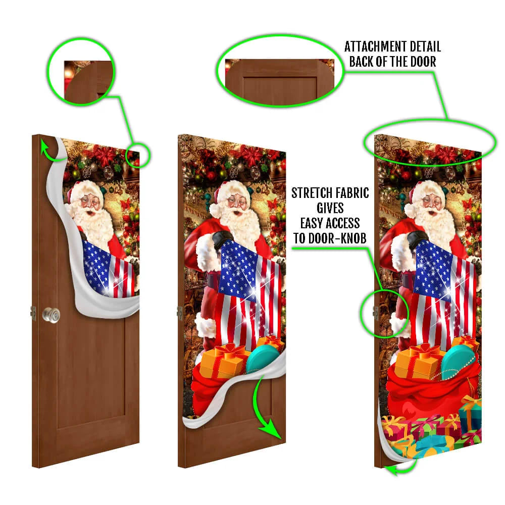 Santa Laughing Door Cover American Christmas Door Cover Unique Gifts Doorcover 6