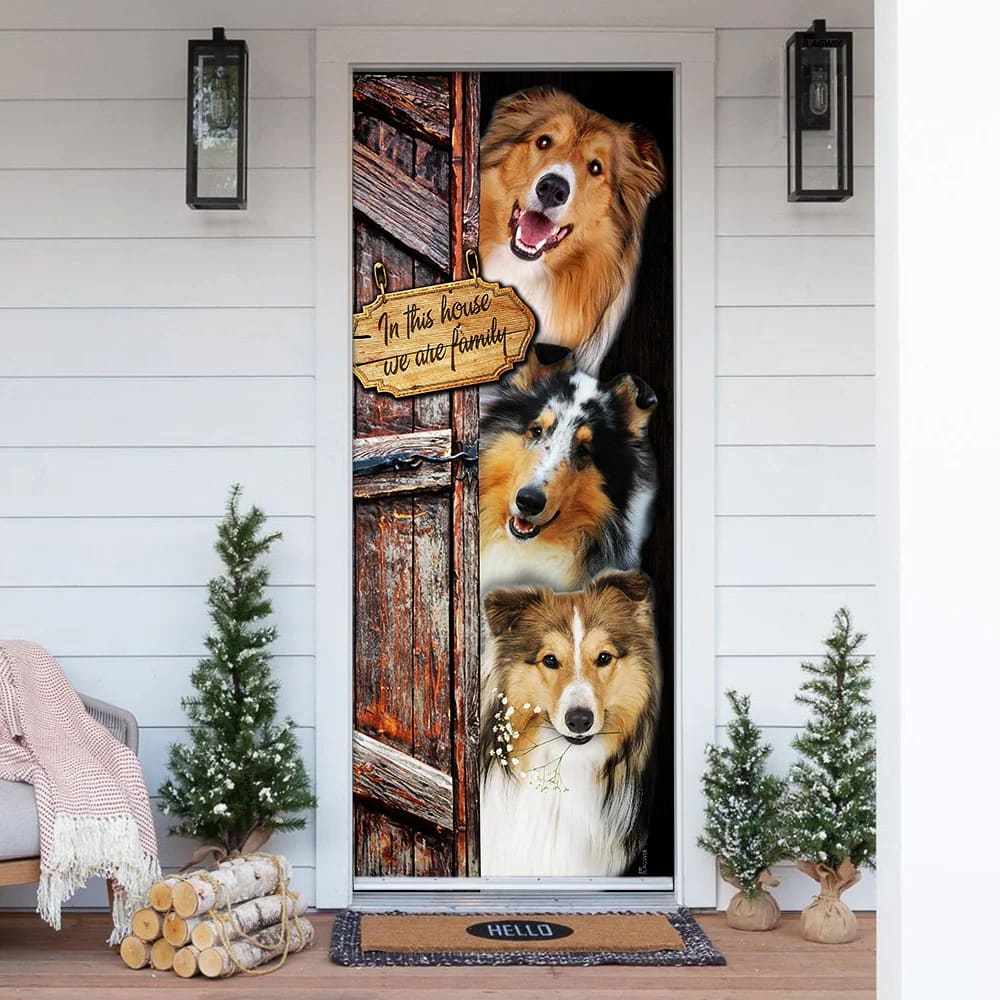 Shetland Sheepdog. Sheltie Door Cover Xmas Outdoor Decoration Gifts For Dog Lovers 1