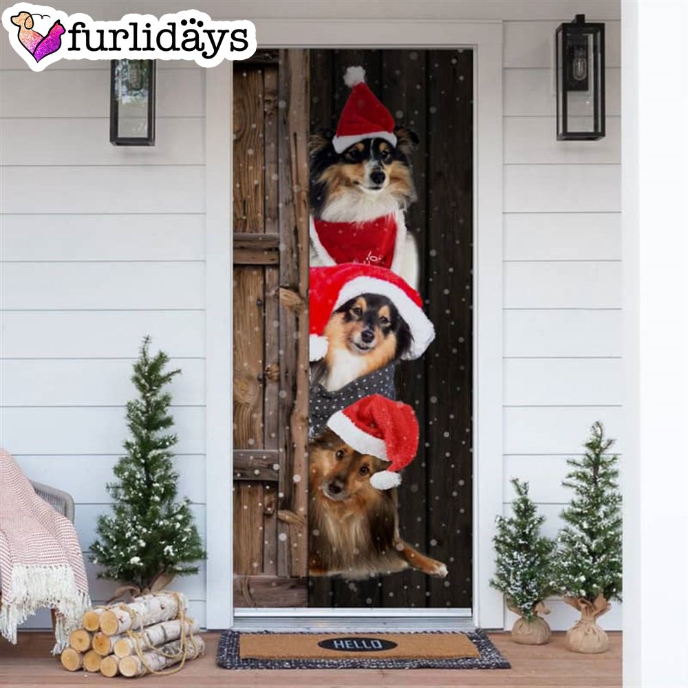Shetland Sheepdog Christmas Door Cover Xmas Gifts For Pet Lovers Christmas Gift For Friends Shetland Sheepdog Christmas Door Cover Xmas Gifts For Pet Lovers Christmas Gift For Friends