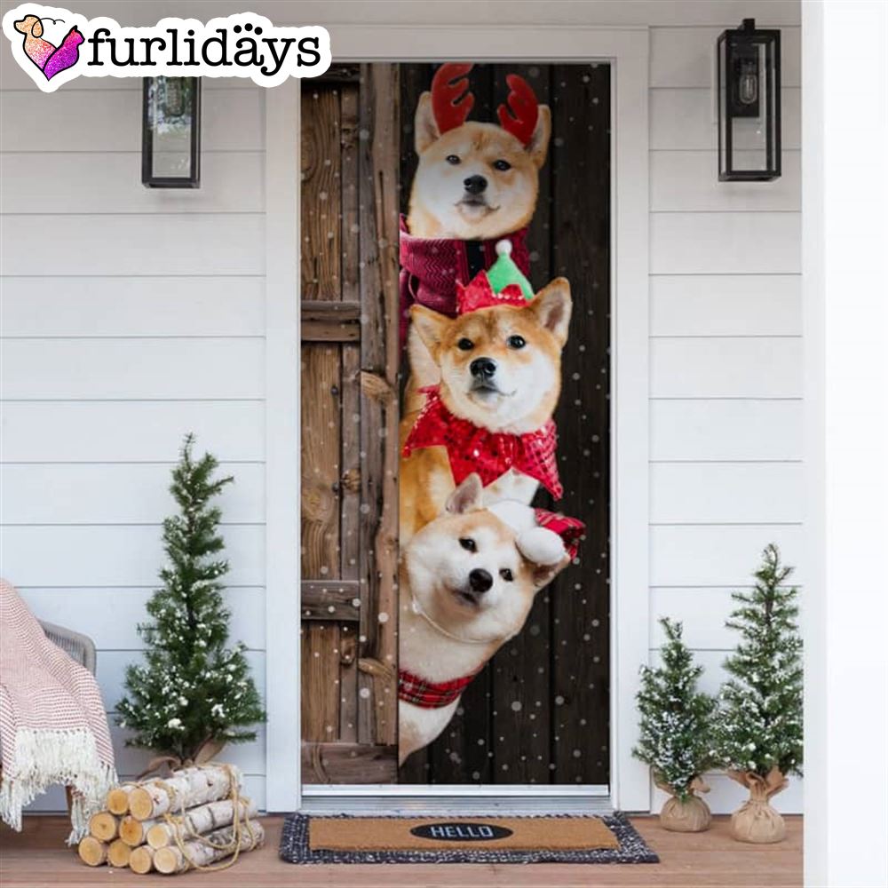 Shiba Inu Christmas Door Cover Xmas Gifts For Pet Lovers Christmas Gift For Friends Shiba Inu Christmas Door Cover Xmas Gifts For Pet Lovers Christmas Gift For Friends
