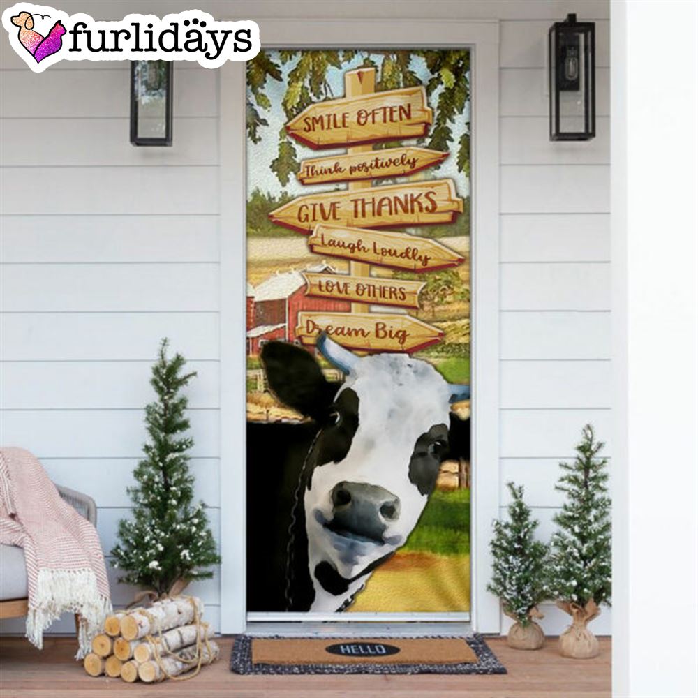Smile Often Think Positively Laugh Loudly Cow Door Cover Unique Gifts Doorcover 6 Smile Often Think Positively Laugh Loudly Cow Door Cover Unique Gifts Doorcover 6