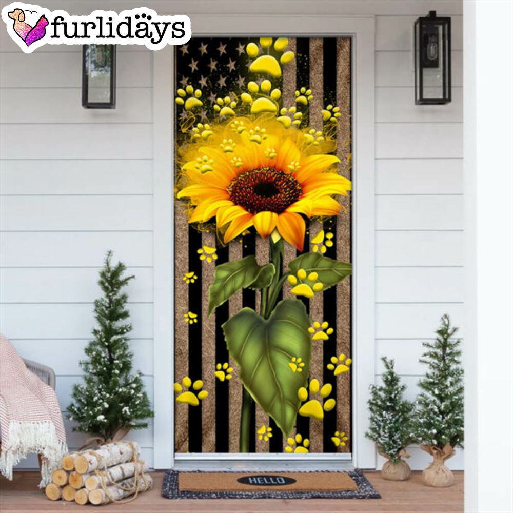 Sunflower Dog Paw Door Cover Xmas Outdoor Decoration Gifts For Dog Lovers 6 Sunflower Dog Paw Door Cover Xmas Outdoor Decoration Gifts For Dog Lovers 6