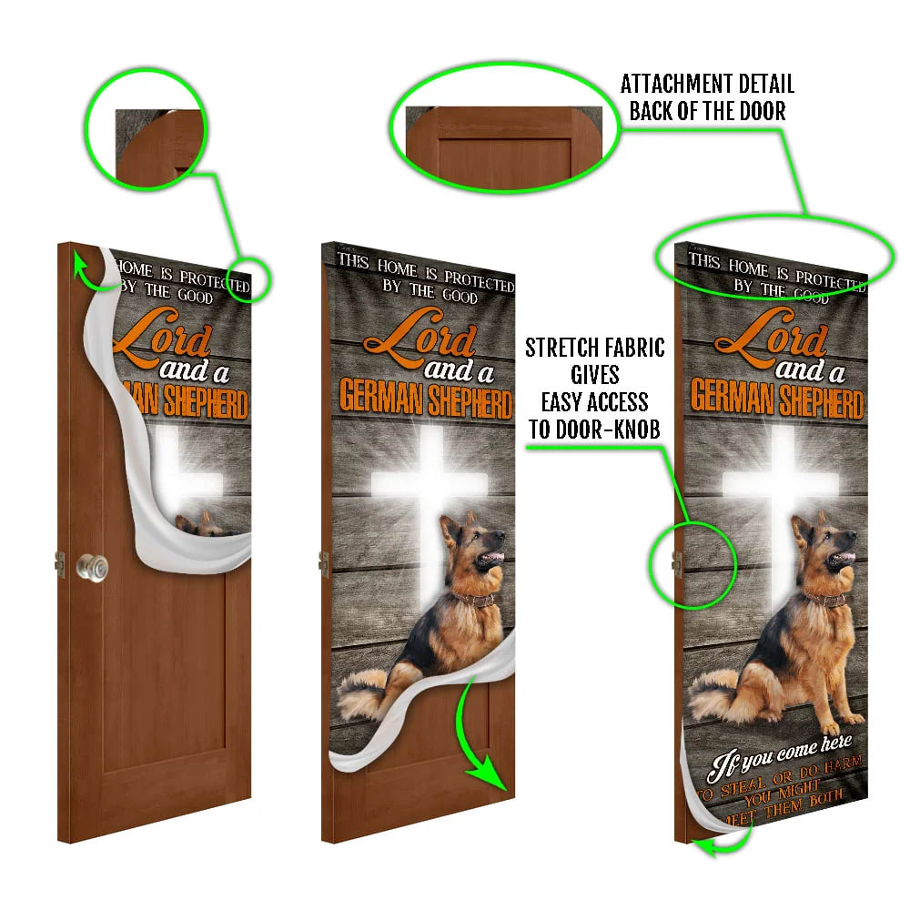 This Home Is Protected By The Good Lord And A German Shepherd Door Cover Xmas Outdoor Decoration Gifts For Dog Lovers 5 This Home Is Protected By The Good Lord And A German Shepherd Door Cover Xmas Outdoor Decoration Gifts For Dog Lovers 5