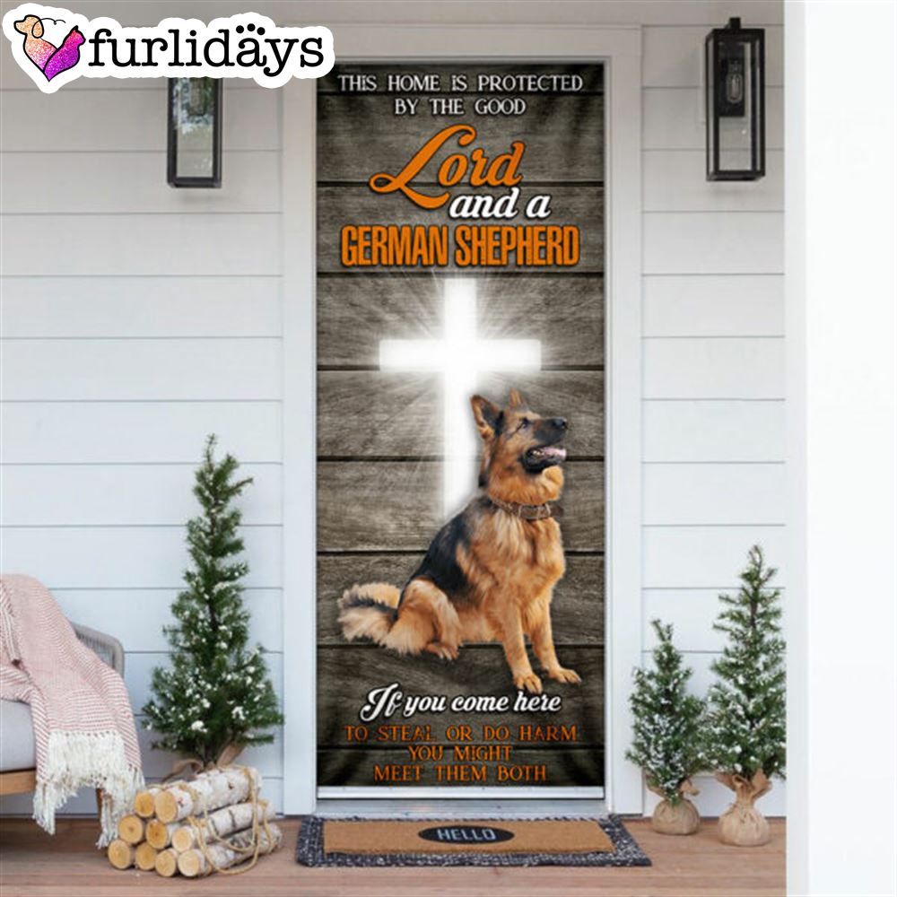 This Home Is Protected By The Good Lord And A German Shepherd Door Cover Xmas Outdoor Decoration Gifts For Dog Lovers 6 This Home Is Protected By The Good Lord And A German Shepherd Door Cover Xmas Outdoor Decoration Gifts For Dog Lovers 6