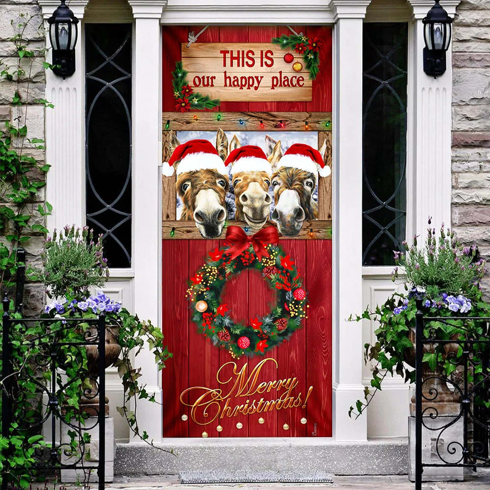 This Is My Happy Place Donkey Door Cover Unique Gifts Doorcover 4 This Is My Happy Place Donkey Door Cover Unique Gifts Doorcover 4