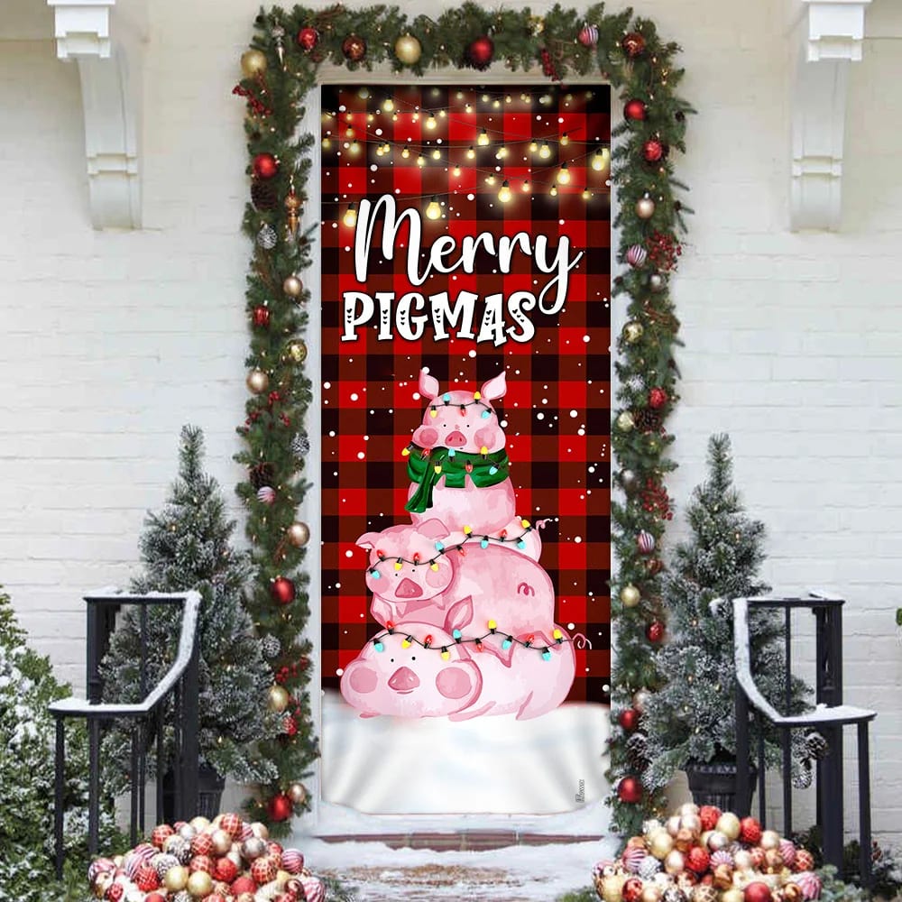 Three Pig Christmas Cattle Door Cover Merry Pigmas Unique Gifts Doorcover 3 Three Pig Christmas Cattle Door Cover Merry Pigmas Unique Gifts Doorcover 3