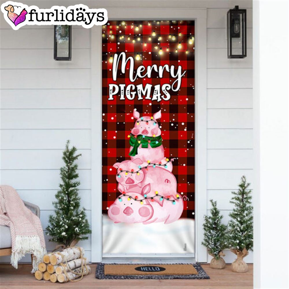 Three Pig Christmas Cattle Door Cover Merry Pigmas Unique Gifts Doorcover 6 Three Pig Christmas Cattle Door Cover Merry Pigmas Unique Gifts Doorcover 6