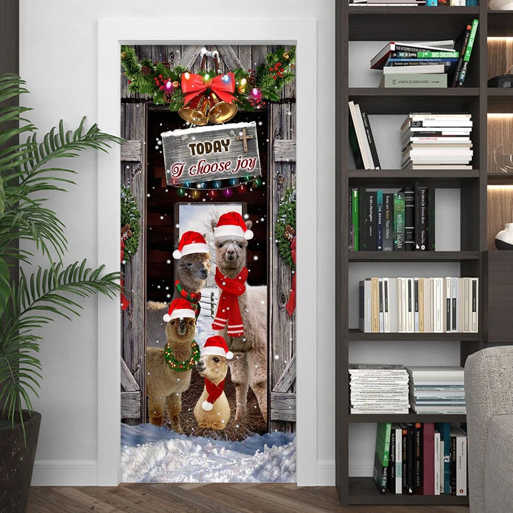 Today I Choose Joy Alpacas Farmhouse Door Cover Front Door Christmas Cover Christmas Outdoor Decoration 4 Today I Choose Joy Alpacas Farmhouse Door Cover Front Door Christmas Cover Christmas Outdoor Decoration 4