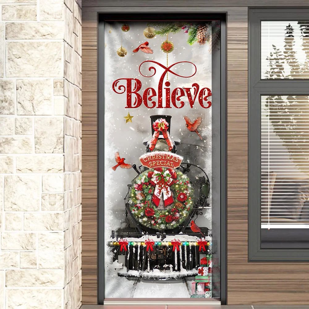 Train Christmas Believe Door Cover Unique Gifts Doorcover Christmas Gift For Friends 4 Train Christmas Believe Door Cover Unique Gifts Doorcover Christmas Gift For Friends 4