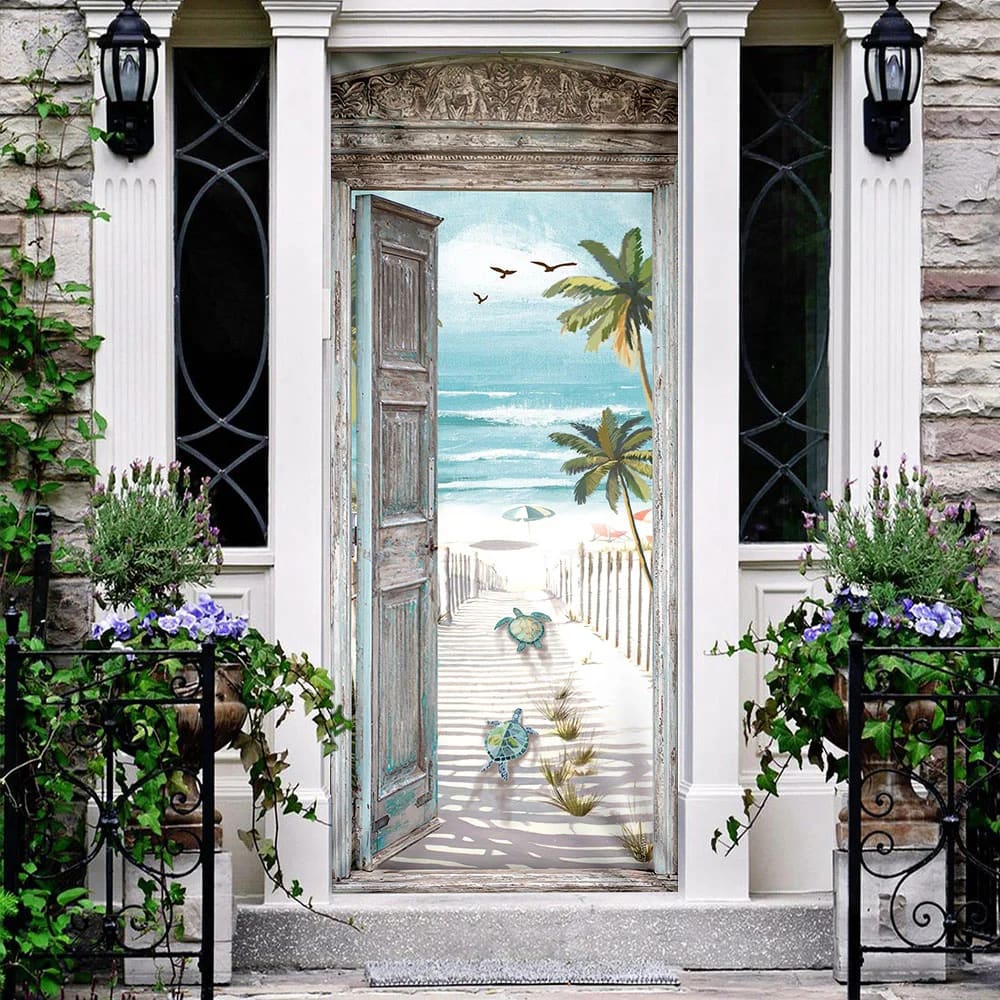 Turtle Beach Scene Door Cover Unique Gifts Doorcover Christmas Gift For Friends 1 Turtle Beach Scene Door Cover Unique Gifts Doorcover Christmas Gift For Friends 1