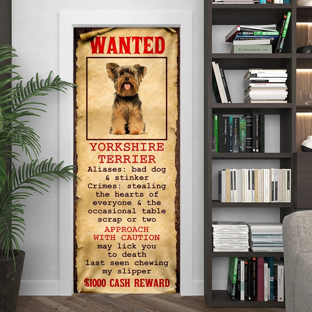 Wanted Yorkshire Terrier Door Cover Xmas Outdoor Decoration Gifts For Dog Lovers 4 Wanted Yorkshire Terrier Door Cover Xmas Outdoor Decoration Gifts For Dog Lovers 4