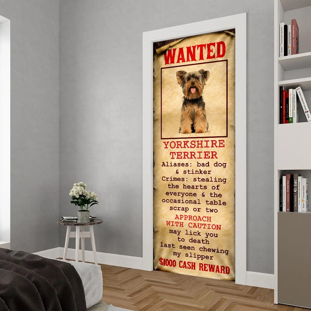 Wanted Yorkshire Terrier Door Cover Xmas Outdoor Decoration Gifts For Dog Lovers 5 Wanted Yorkshire Terrier Door Cover Xmas Outdoor Decoration Gifts For Dog Lovers 5