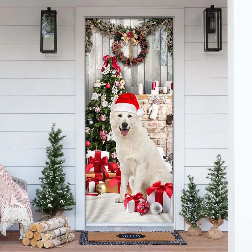 White German Shepherd Christmas Door Cover Unique Gifts Doorcover 1 White German Shepherd Christmas Door Cover Unique Gifts Doorcover 1