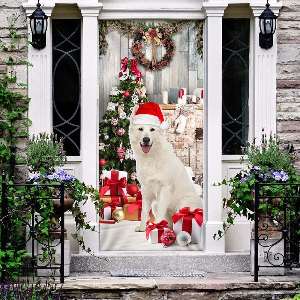 White German Shepherd Christmas Door Cover Unique Gifts Doorcover 3 White German Shepherd Christmas Door Cover Unique Gifts Doorcover 3