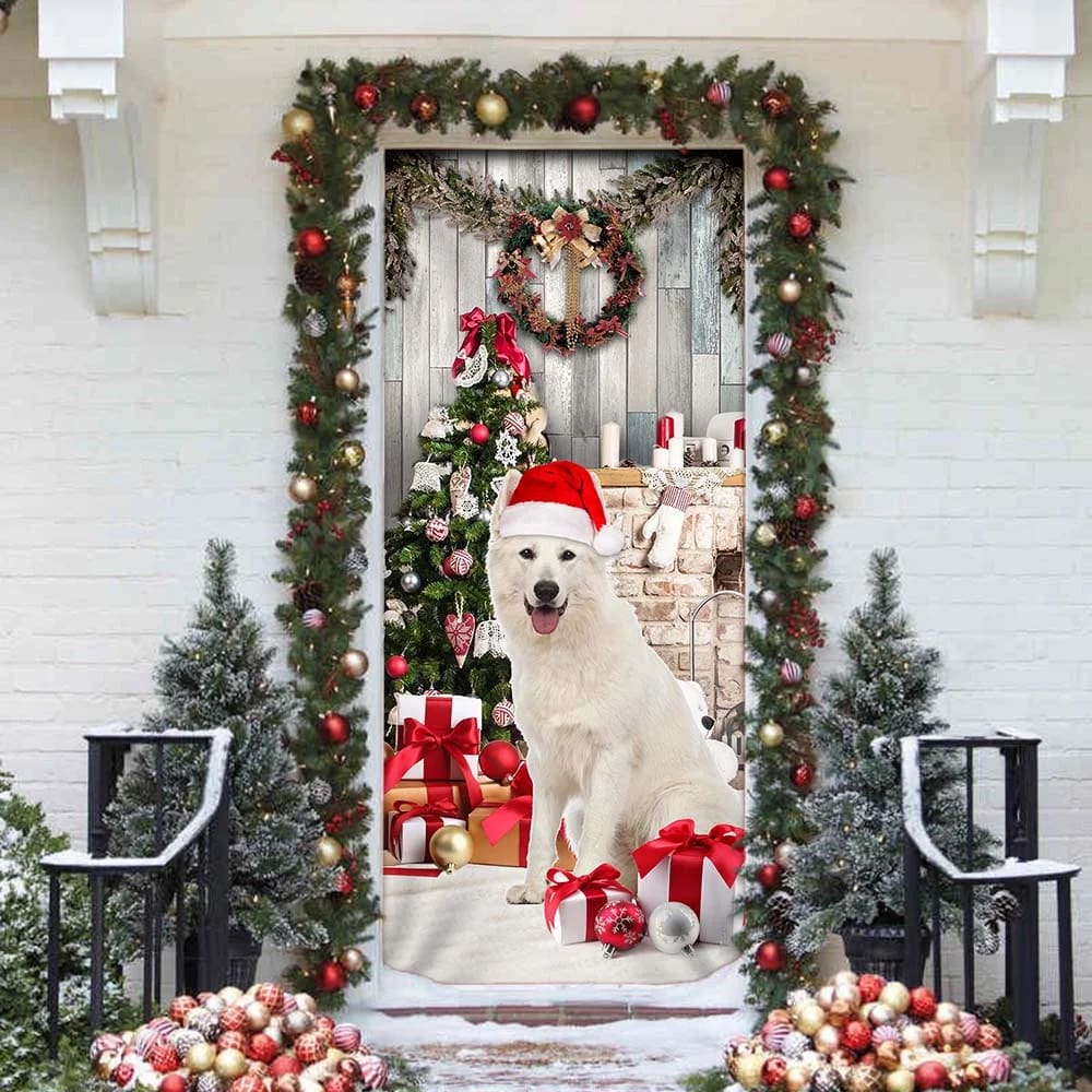 White German Shepherd Christmas Door Cover Unique Gifts Doorcover 4 White German Shepherd Christmas Door Cover Unique Gifts Doorcover 4