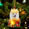 White Pomeranian In Golden Egg Christmas Ornament Car Ornament Unique Dog Gifts For Owners 1 d9ngvg.jpg