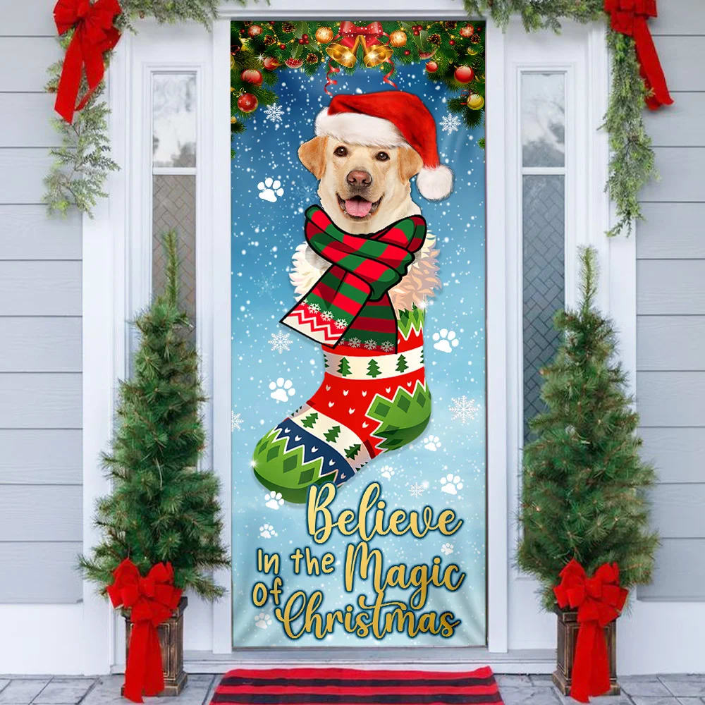 Yellow Lab In Sock Door Cover Believe In The Magic Of Christmas Labrador Retriever Gifts For Dog Lovers 1 Yellow Lab In Sock Door Cover Believe In The Magic Of Christmas Labrador Retriever Gifts For Dog Lovers 1