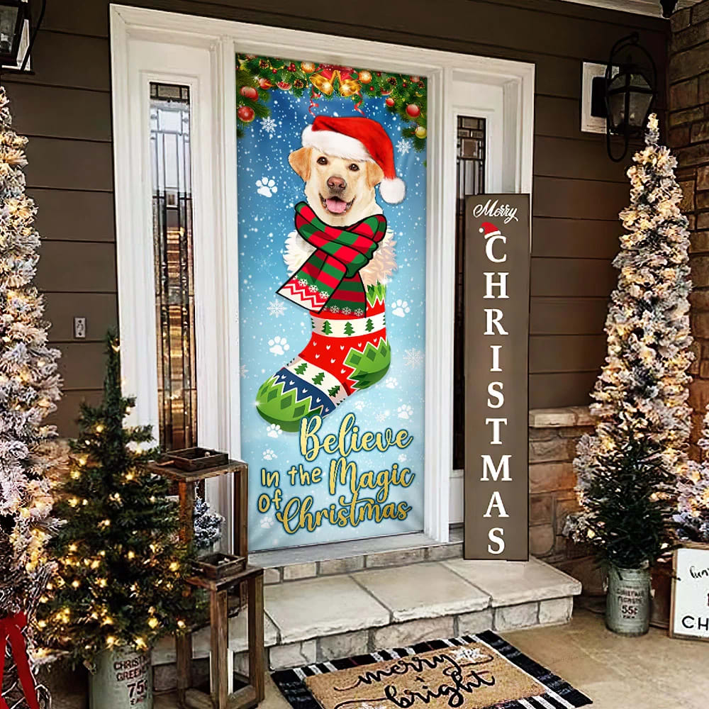 Yellow Lab In Sock Door Cover Believe In The Magic Of Christmas Labrador Retriever Gifts For Dog Lovers 2 Yellow Lab In Sock Door Cover Believe In The Magic Of Christmas Labrador Retriever Gifts For Dog Lovers 2