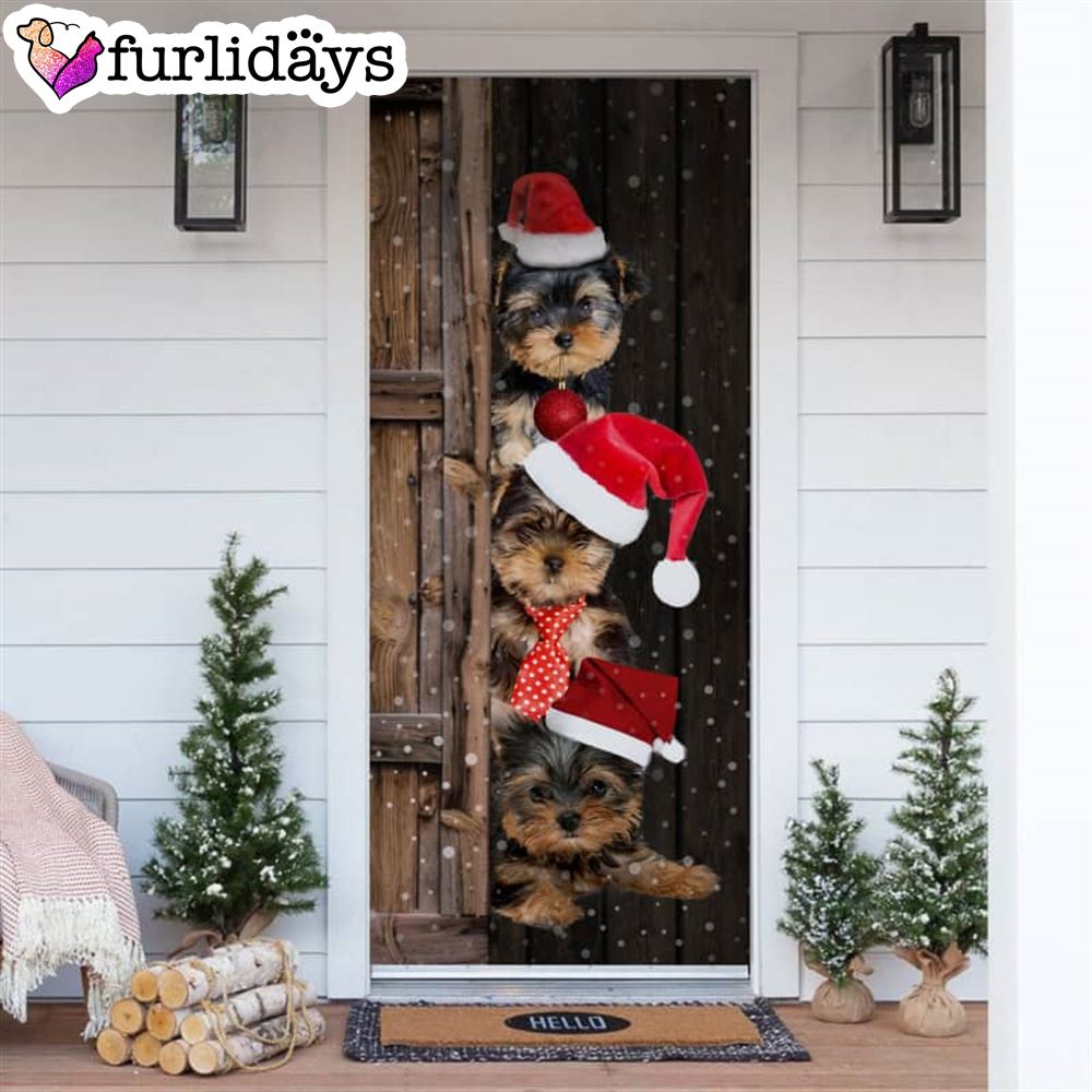 Yorkshire Terrier Christmas Door Cover Xmas Gifts For Pet Lovers Christmas Gift For Friends Yorkshire Terrier Christmas Door Cover Xmas Gifts For Pet Lovers Christmas Gift For Friends