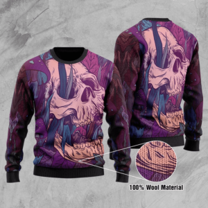 Cozy Skull Wool Christmas Ugly Sweater…